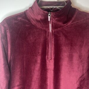 Burgundy Nicole Miller Sport Pullover Half Zip